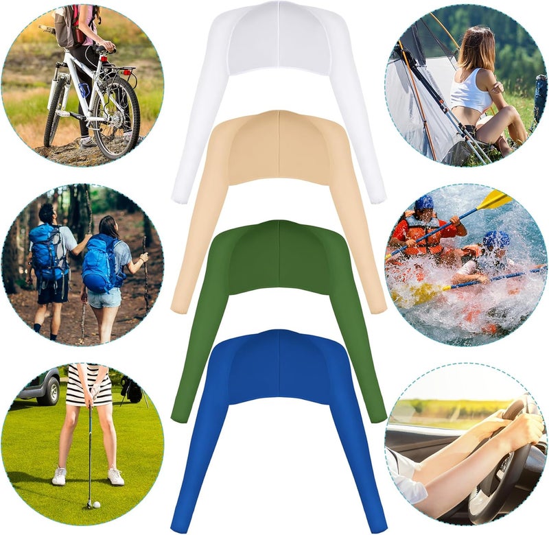 Yookat 4 Pieces Cooling Shawl Golf Cooling Shawl Arm Sleeve Sun Protection Golf Shrug for Women Men Outdoor Sports - Image 5